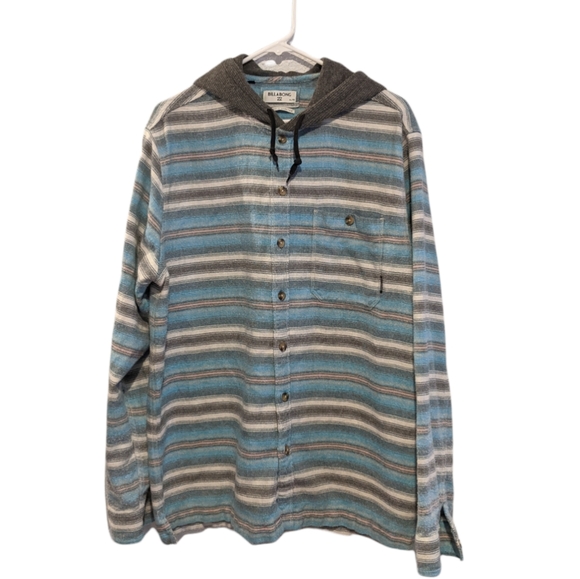 Billabong Other - Baja Button Down Flannel Hoodie, Size XL